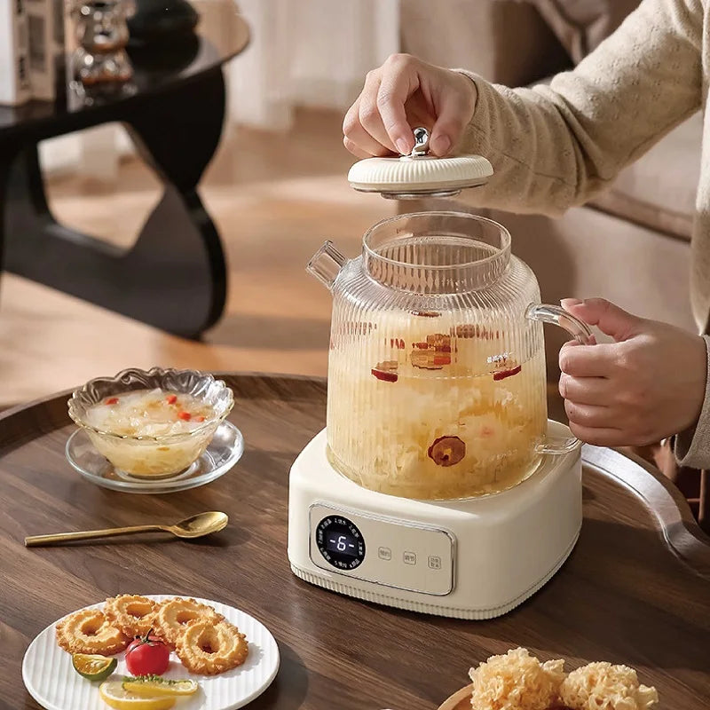 1.5L Health Kettle Temperature Adjust Glass Tea Maker MultiFunction Office Appointment Flower Teapot Portable Electric