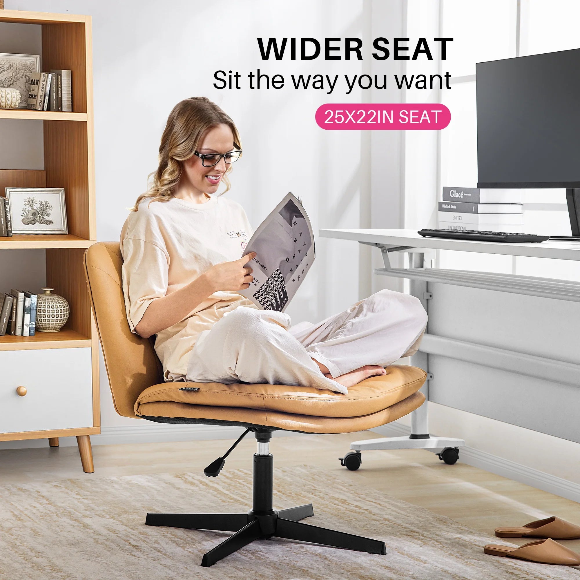 redlife-criss-cross-chair-with-rotating-adjustable-legs-office-chair-durable-pu-leather-wrapped-double-cushion-for-home-office