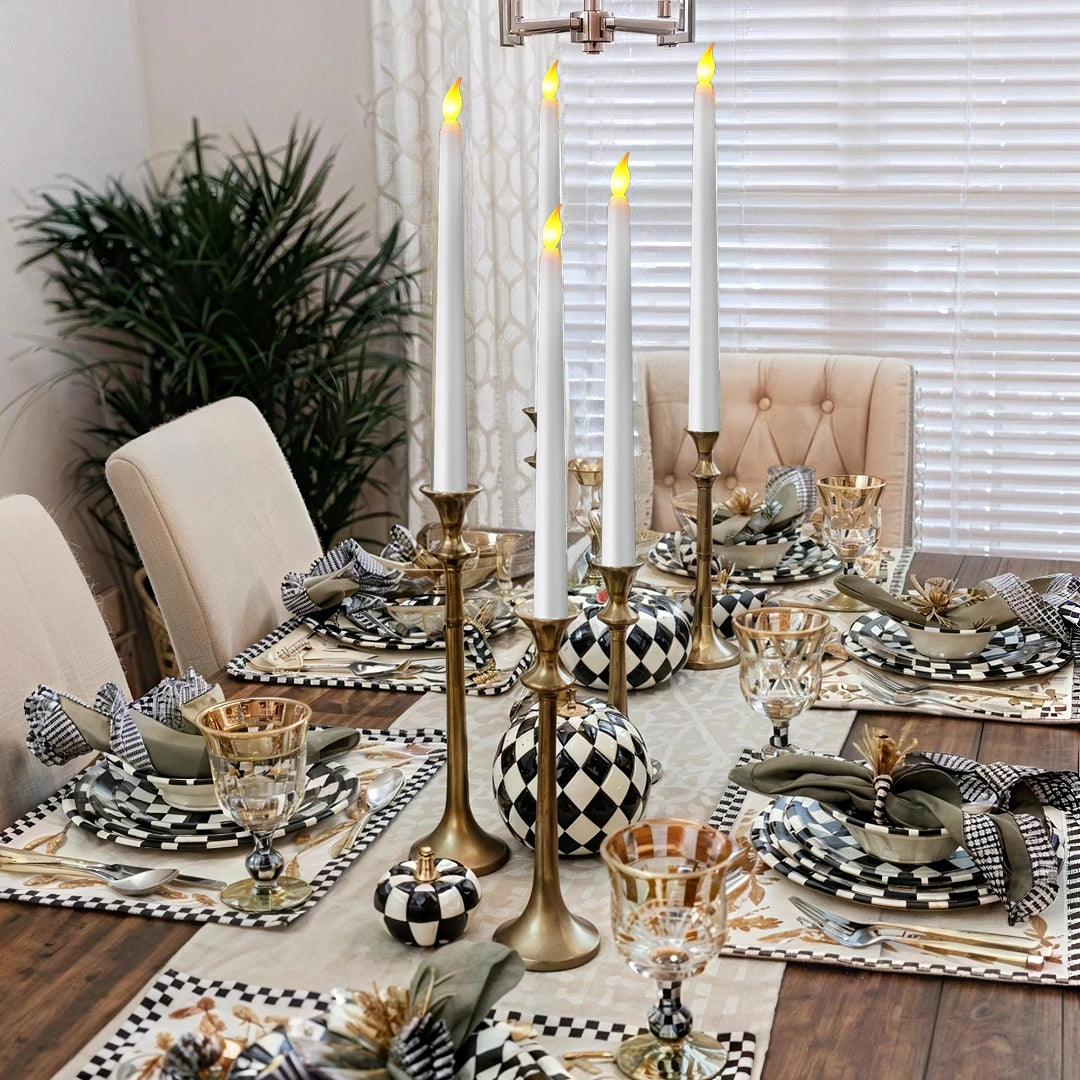 12-200Pcs Flameless Taper Candles Wedding Flickering LED Candles with 3D Wick Battery Operated Candles Party Home Fake