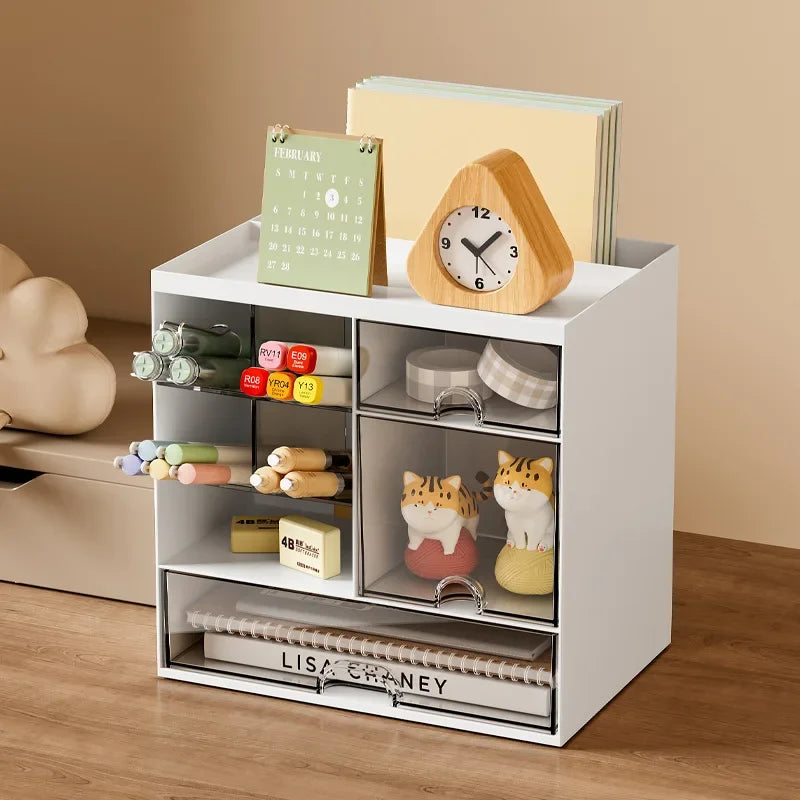 Desktop Combination Slant Insertion Pen Holder Student Desk Stationery Storage Box Large Capacity Office Desk Storage