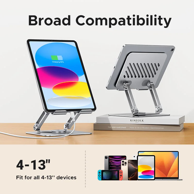 UGREEN Tablet Phone Stand 360°Rotatable Aluminum iPad Stand For iPad Pro iPhone Xiaomi Tablet Support Laptop Stand