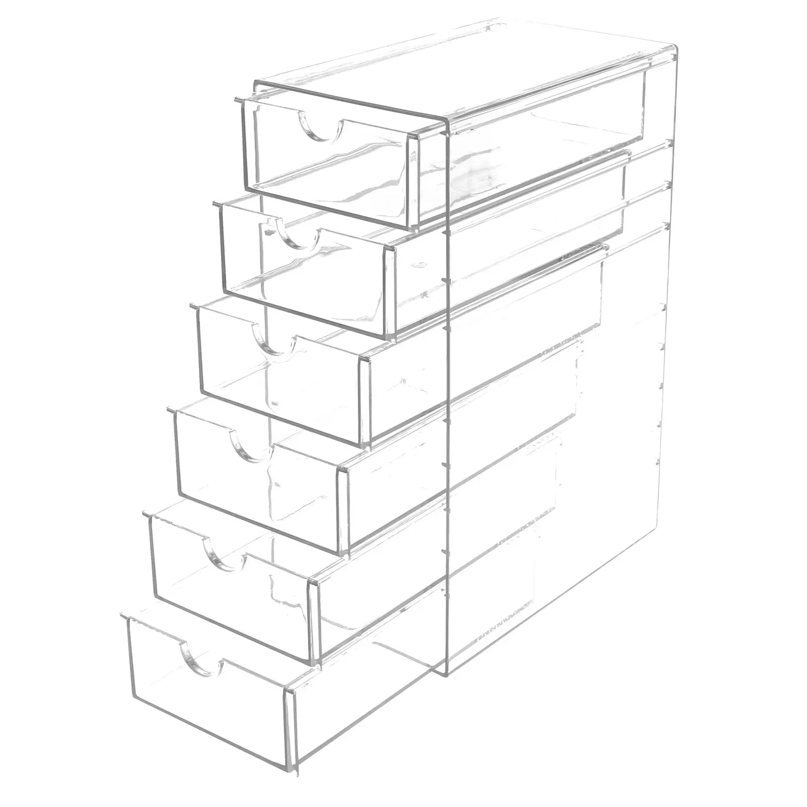 4/5Layer Acrylic Drawer Organizer Stationery Storage Box Glasses Clear Desk Makeup Hair Display Pencil Holder Office