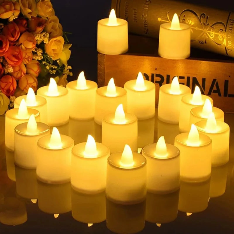 LED Electronic Candles Lights Flameless Flickering Candle Battery Powered Wishing Tealights Home Wedding Party Decor