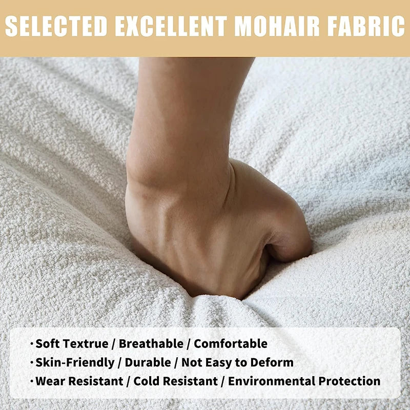 Teddy Fabric Bean Bag Sofas Comfy Lazy Floor Sofa Couch Soft Lounge Chairs Foam-Filled Accent Chair for Living Room