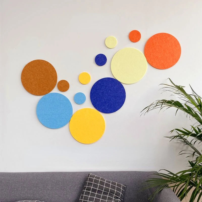 Creative Circular Felt Cork Board Kindergarten Shool Office Household Wall Stickers Sets Decoration Photos Message
