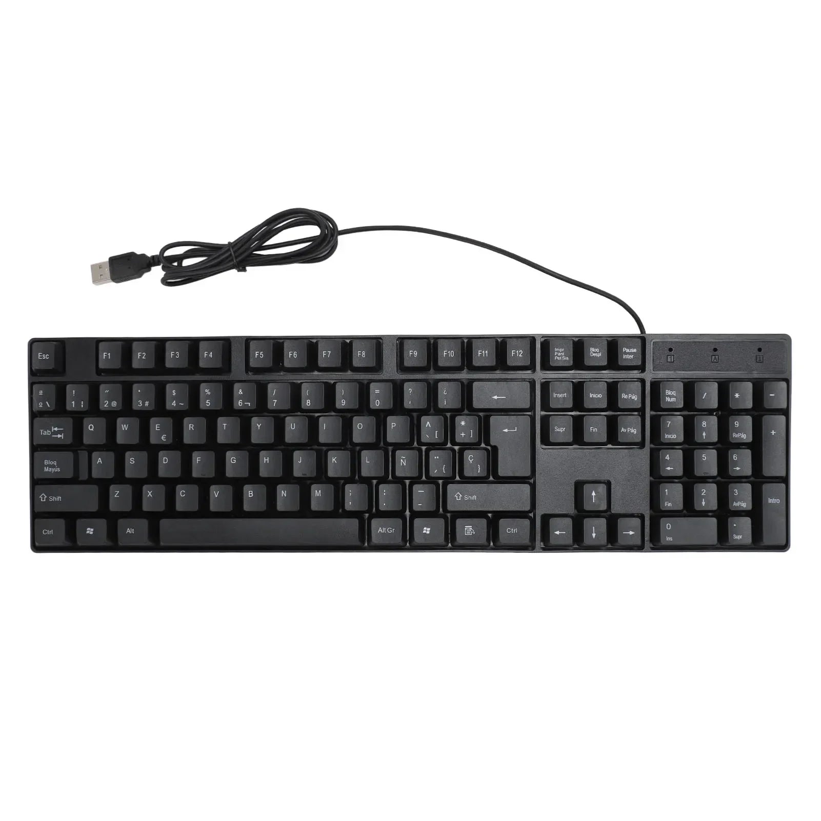 104 Keys USB Wired Keyboard English/Russian/Spanish/French Language Ergonomic Design Gaming Keyboard for Office Laptops