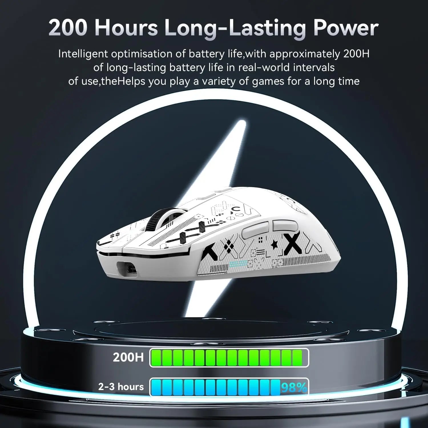 ATTACK SHARK X6 Lightweight Wireless Gaming Mouse with RGB Backlight Charging Base,Tri-Mode,26K DPI PAW3395 Optical