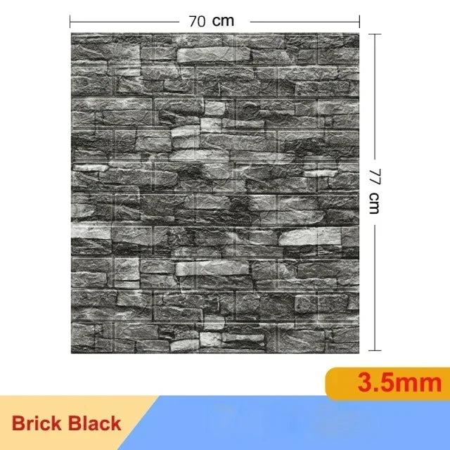 5/10pcs Foam 3D Wall Decor Sticker Waterproof Self-adhesive Brick Wallpaper DIY Living Room Wall Sticker Background