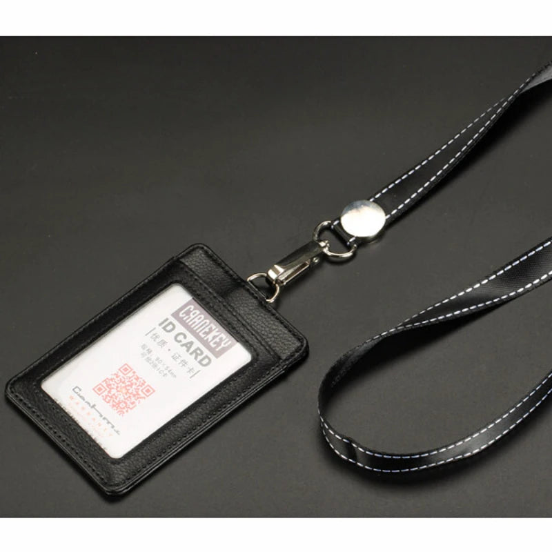 NEW ID Holders Bank Credit Card Holder Unisex Genuine Leather Card Case Business Working Id Badge Name Tag Covers