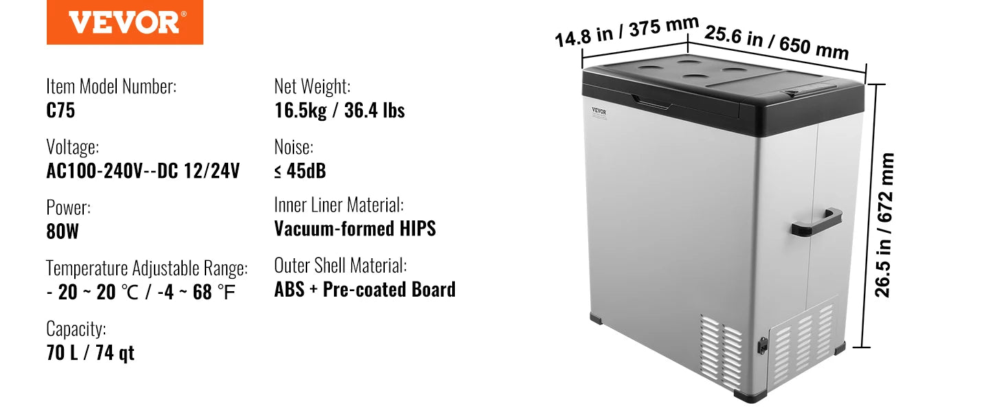 SucceBuy 8L to 75L Car Refrigerator Fridge Portable Icebox Single&Dual Zone w/Blue Tooth Temp Adjustable for Outdoor