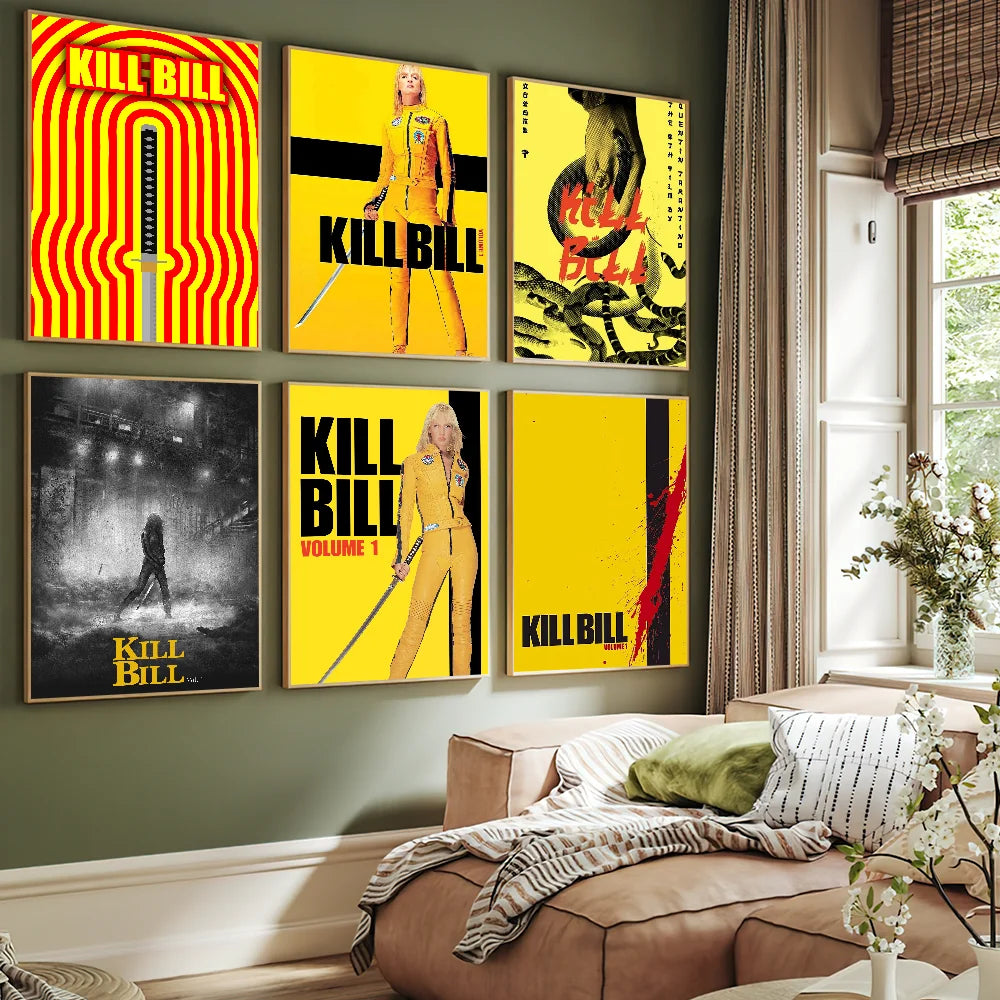 Moive Kill Bill Poster Self Adhesive Painting Living Room Office Decoration Bedroom Home Wall Sticker Prints