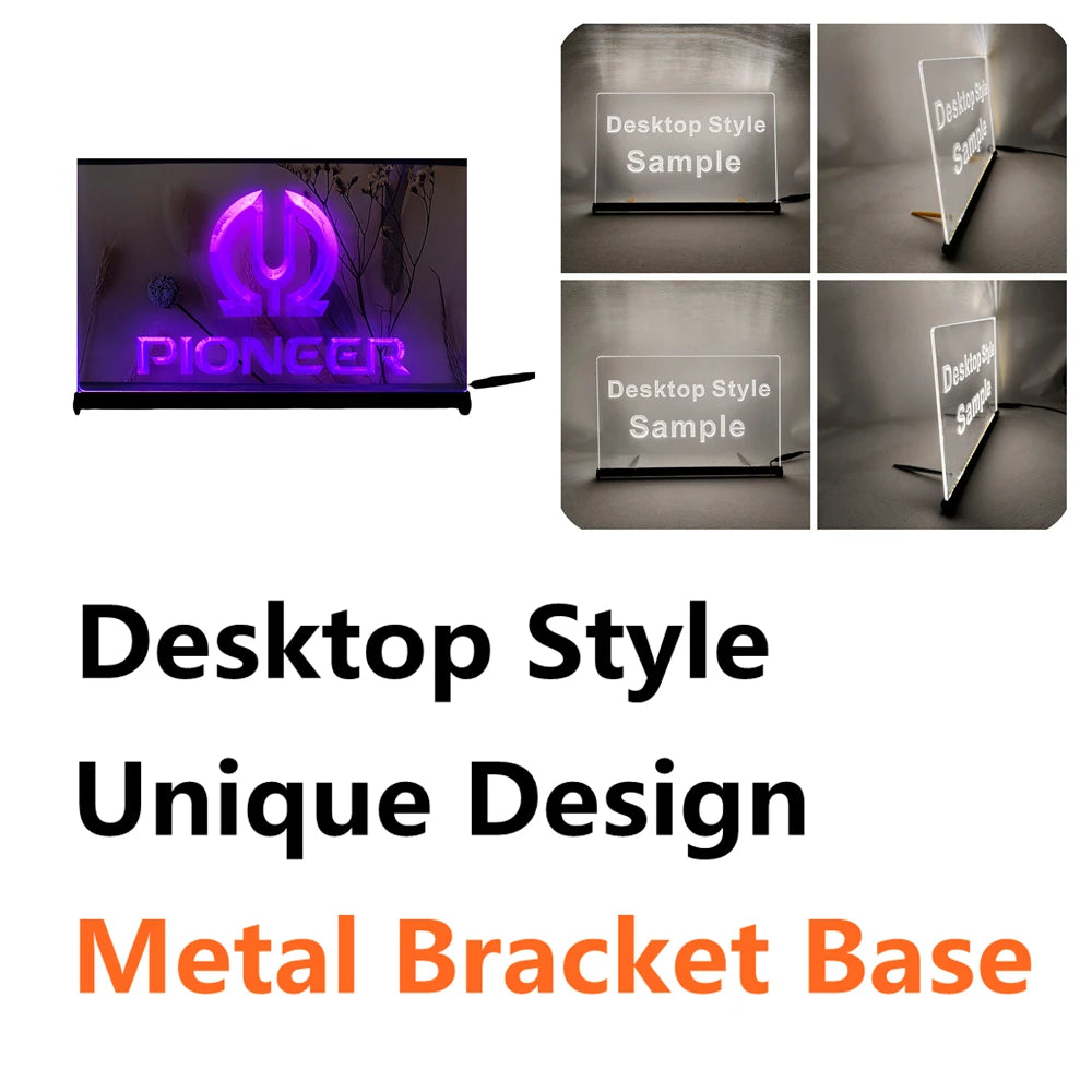 Pioneer Vu LED Neon Sign-3D Carving Wall Art for Home,Room,Bedroom,Office,Farmhouse Decor - Violet-Z / UK-30x20cm