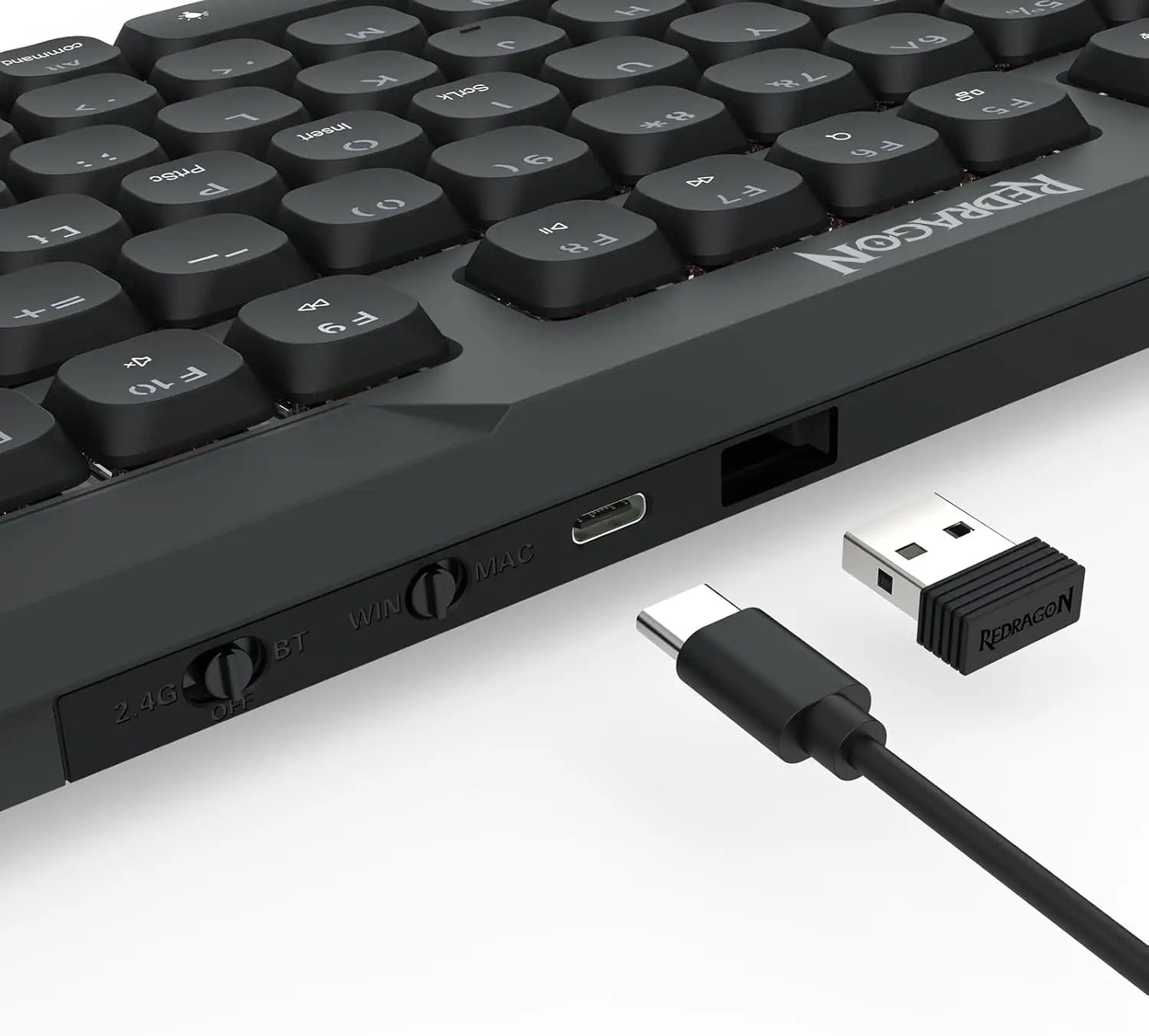 Redragon K706 PRO 75% Wireless Gasket RGB Gaming 3-Modes 82 Keys Low-Profile Linear Red Switch Keyboard - Desktop