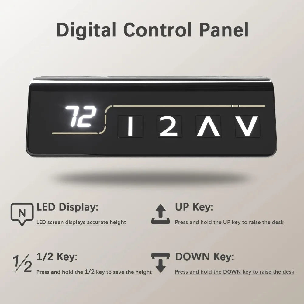 55 x 24 Inches Electric Height Adjustable Standing Desk Large Sit Stand Up Desk Home Office Computer Desk Memory Preset