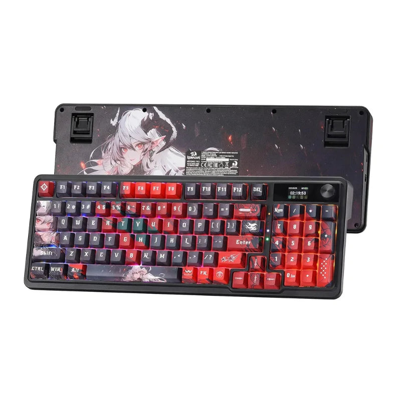 Redragon K719 PRO Wireless Gasket Gaming Hype Screen & Knob 95 Keys Mechanical Keyboard,Easy-Control 1.14’’ TFT Info