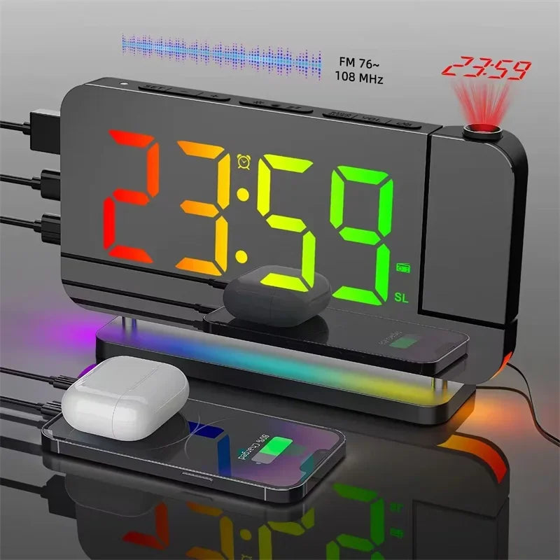 fm-radio-180-projection-alarm-clock-rgb-with-rgb-night-light-6-levels-brightness-dual-usb-output-port-12h-24h-digital-led-clock