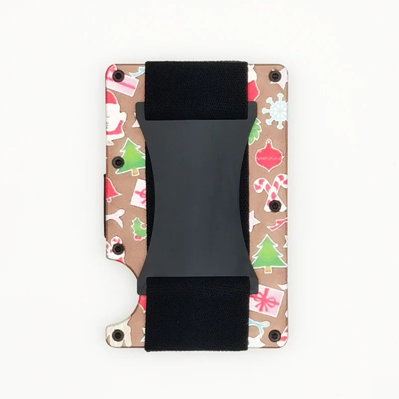 2024 New Metal Card Case Carbon Fiber Wallet Stretch Rope Money Clip RFID Anti-theft Brush Blocking Technology - Green