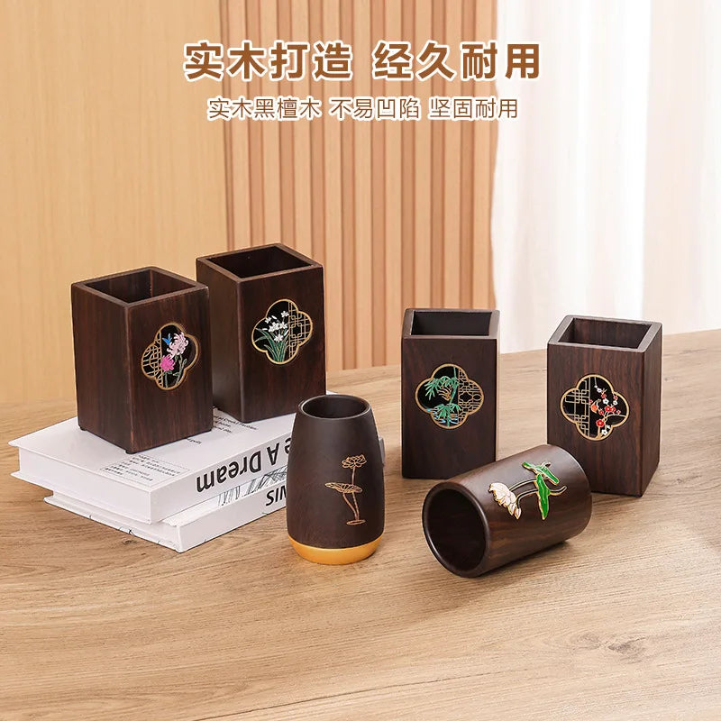 1pcs-multifunctional-ebony-wood-pen-holder-chinese-style-engraved-desktop-organizer-retro-wooden-desk-decor-business-gift-box