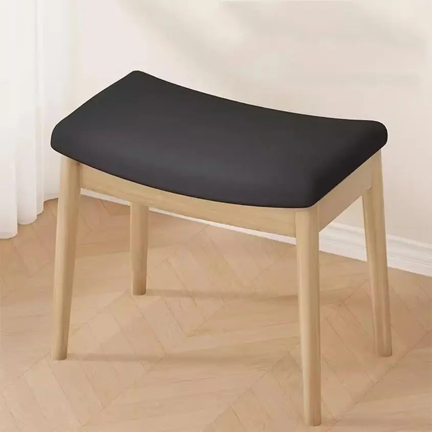Foot Stool Saddle Cushion Vanity Stool Modern Concave Ottoman with Upholstered Seat for Entryway Bedroom Patio Living