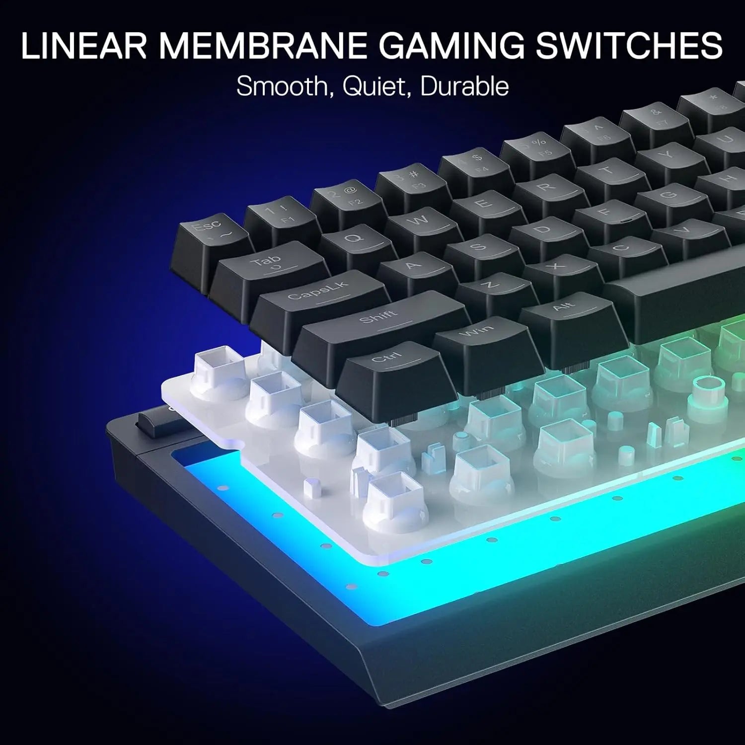 Redragon K522 60% Wired RGB Membrane Gaming Keyboard,Compact 61 Keys Linear Mechanical-Feel Switch - Desktop