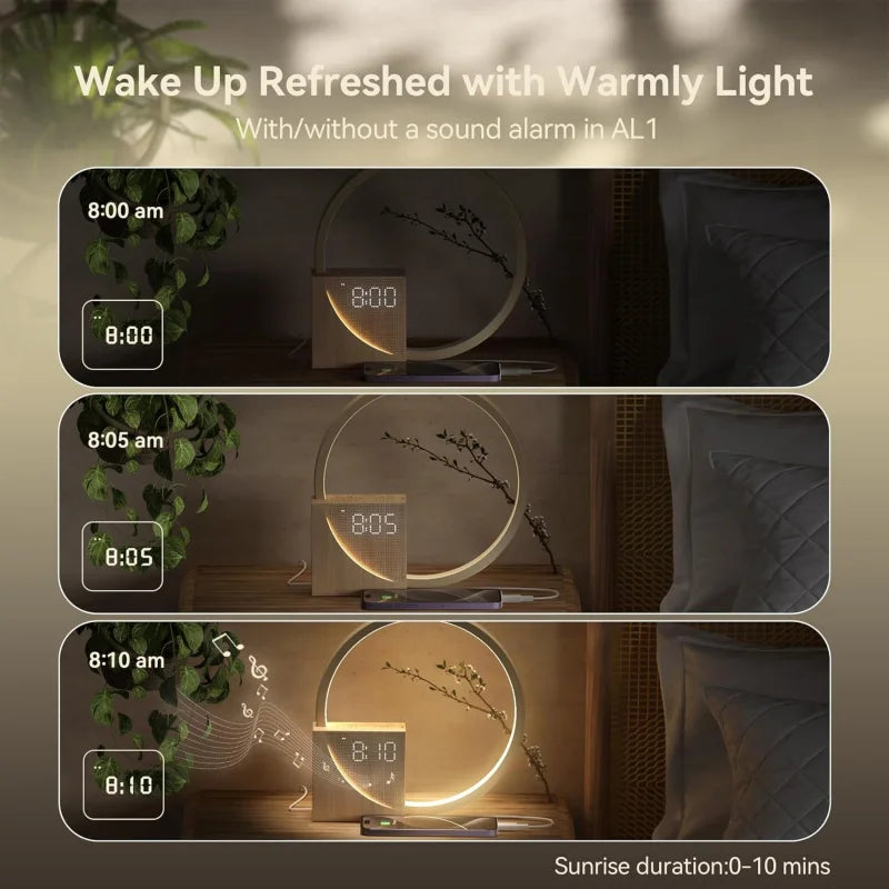 Sunrise Alarm Clock for Heavy Sleepers Adults Wake-up Light Sleep Aid 10 White Noise Sound Machines with 30/60/90 Timer