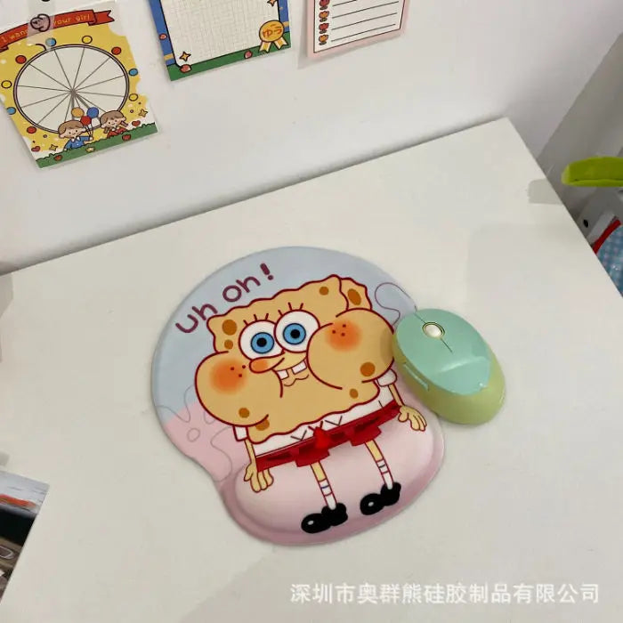 Cartoon Bear Couple Silicone Mouse Pad Thickened Wrist Protection Soft Hand Rest Anti-factory Store Office Mouse Mat