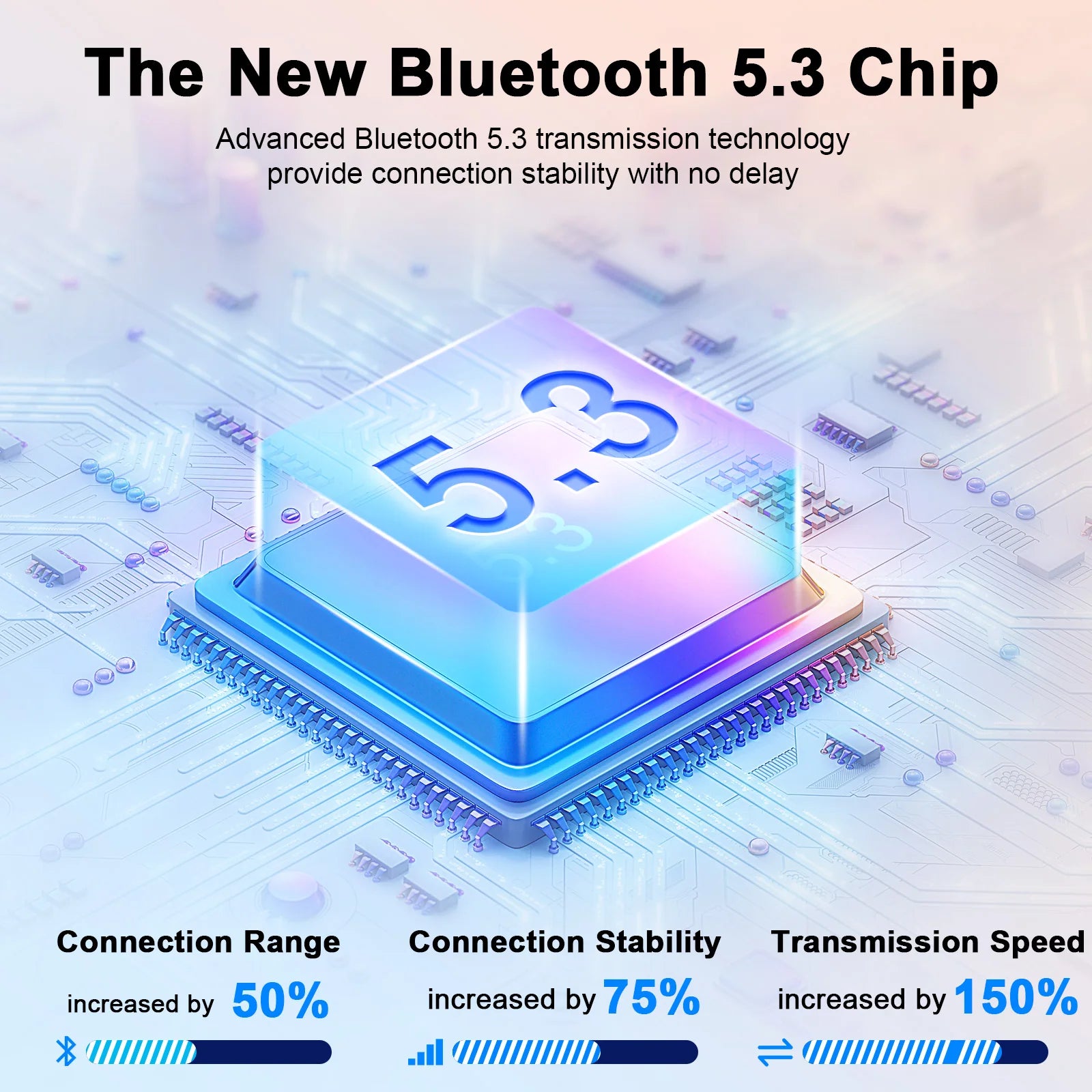 T19 Wireless Earbuds Bluetooth 5.3 4 ENC Noise Canceling Mic 40H LED Display Charging Case IP7 Waterproof in-Ear