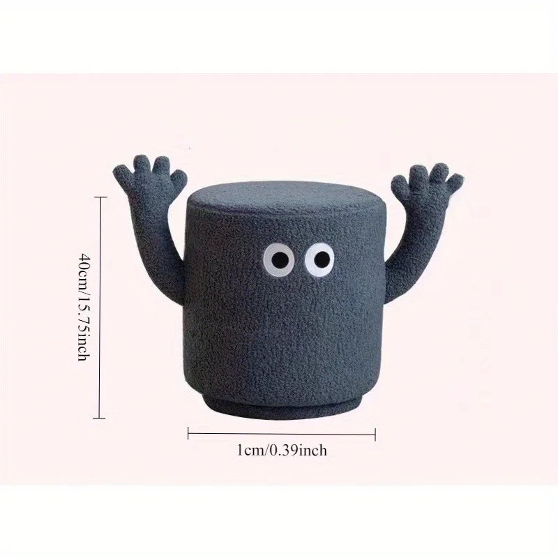 Hand stool soft pack low stool lamb cashmere creative design low stool home porch shoe changing stool footstool - Blue