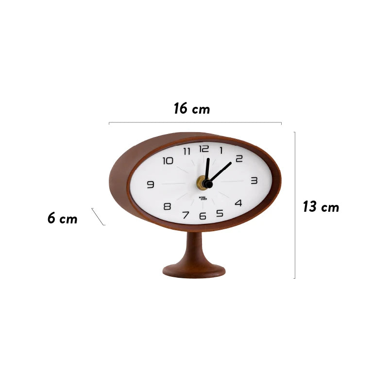 Retro desktop clock living room bedroom solid wood decoration light luxury silent home decor