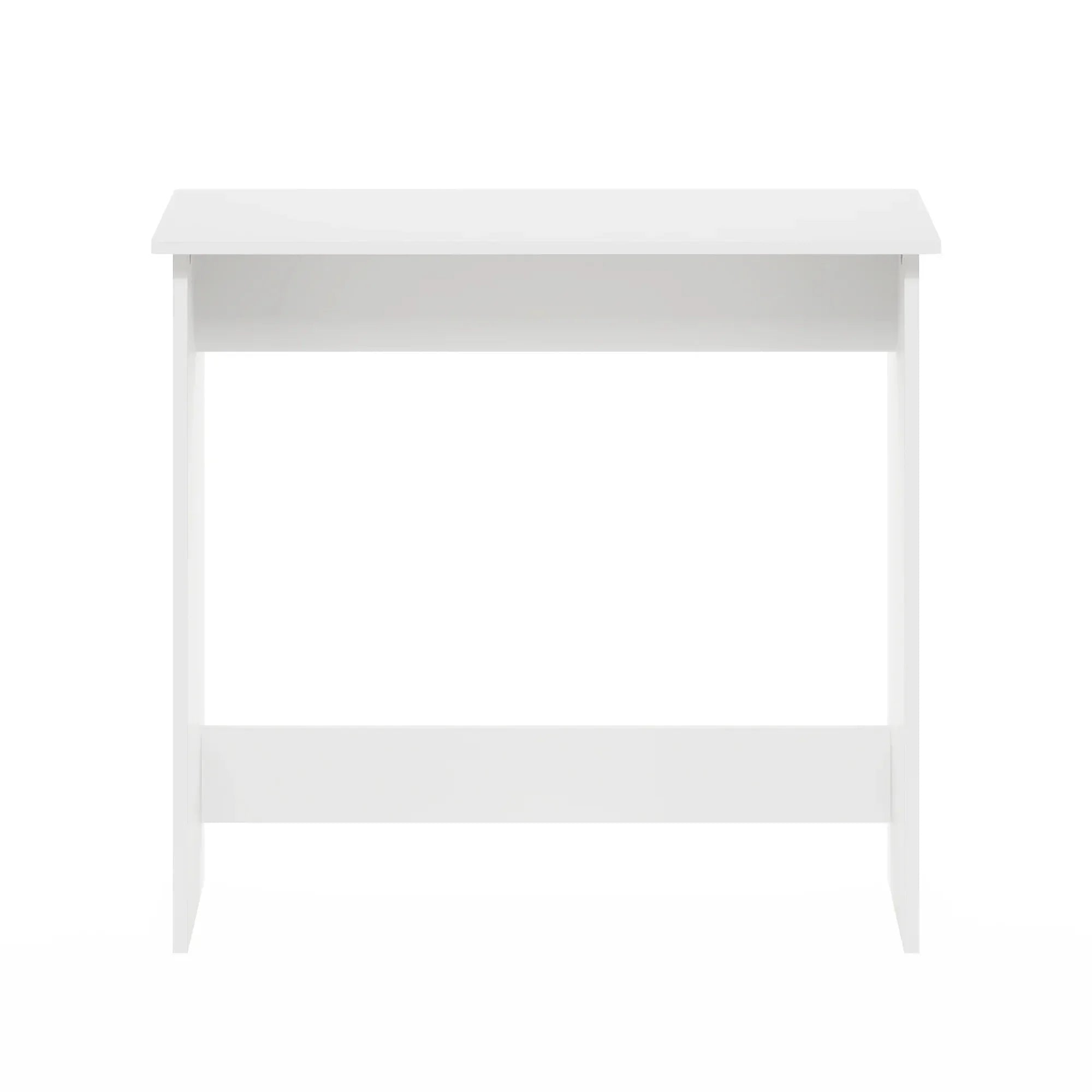 White Simplistic Study Table Compact Desk for Dorm Bedroom & Home Office Minimalist Design & Space Saving - United