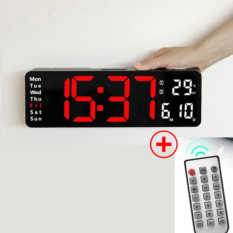 Smart Mute LED Electronic Wall Clock Modern Desk Clock Night Alarm Minimalist Thermometer Air Clock Home Decor