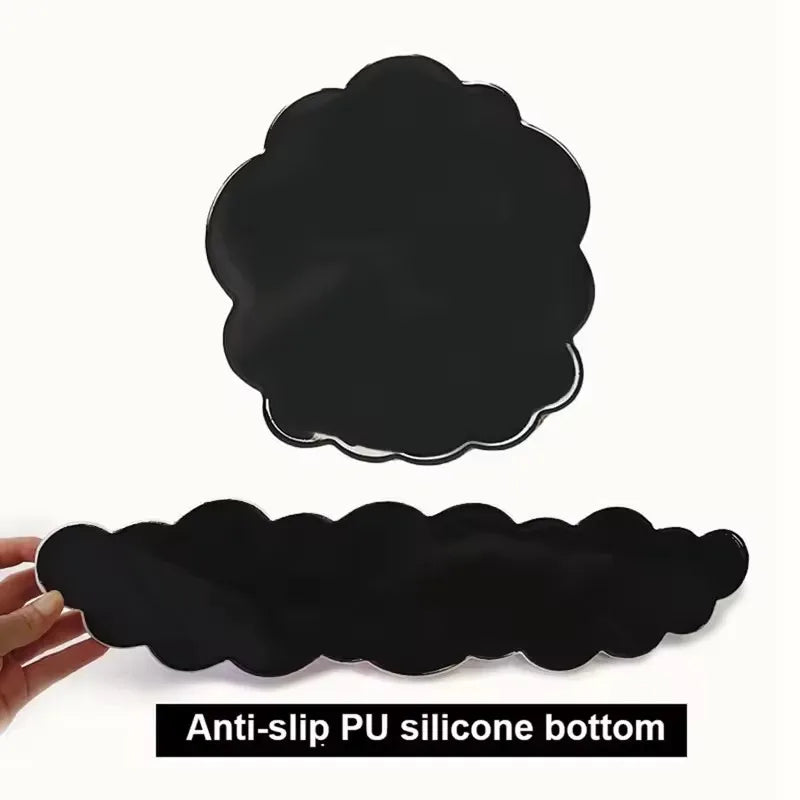 3pcs Keyboard Wrist Rest Pad Set Ergonomic Leaf Shape Mouse Pad With Non-Slip PU Base Pain Relief Memory Foam Mouse