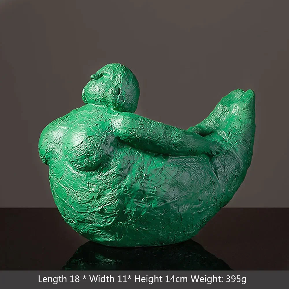 Resin Abstract Fat Lady Yoga Statue Home Decor Decoration Room Figurines For Interior Desk Accessories Sculptures