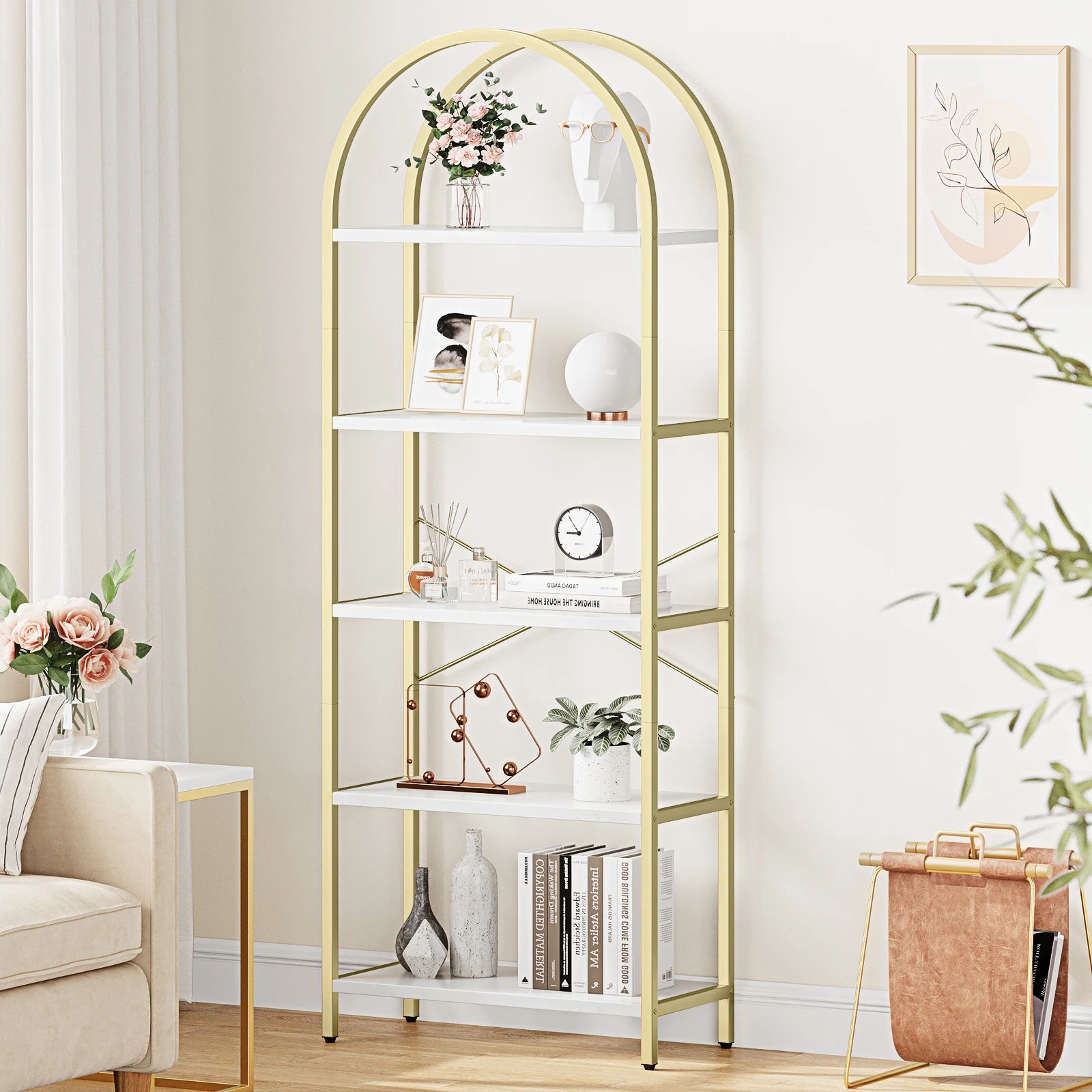 5-tier-bookshelf-arched-display-shelves-tall-standing-bookshelves-metal-frame-modern-storage-rack-shelf-large-wooden-bookcase
