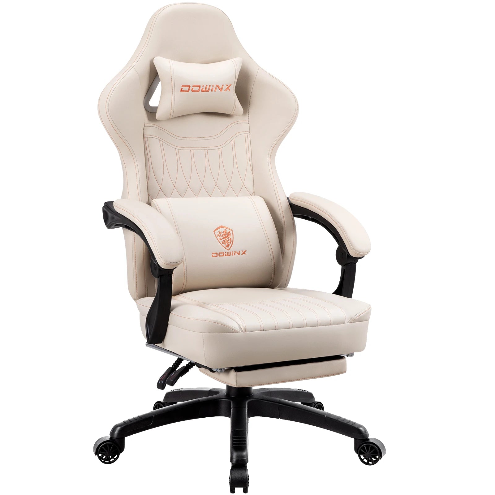Dowinx Gaming Chair Breathable PU Leather Gamer Chair with Pocket Spring Cushion Ergonomic Computer Chair with Lumbar