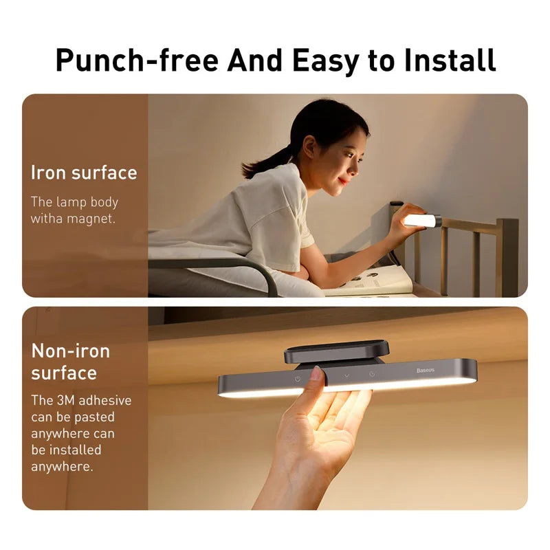 Baseus Desk Light Magnetic Hanging Table Lamp Rechargeable LED Stepless Dimming Desk Lamp Read Study Work Eye