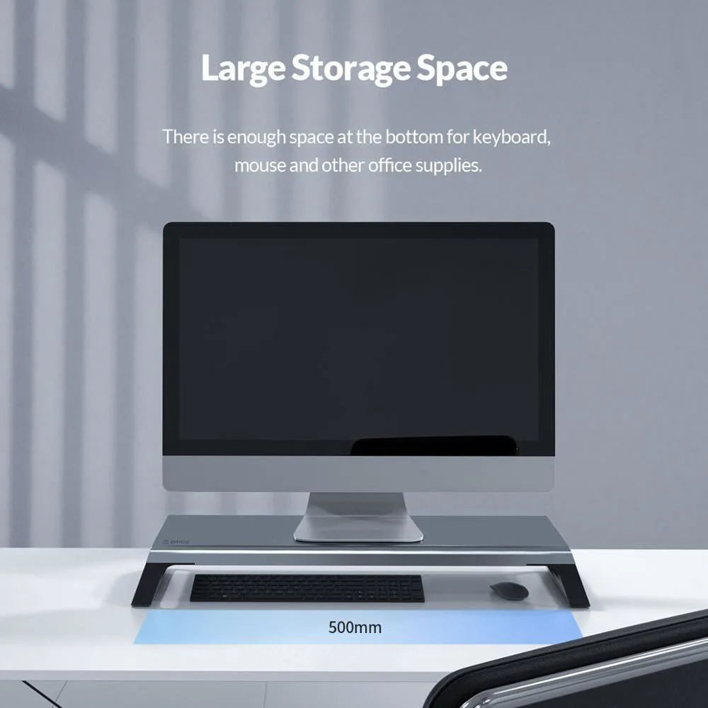 ORICO Aluminum Monitor Stand Riser Wood Computer Universal Desktop Holder Bracket Organizer for PC Laptop MacBook Home