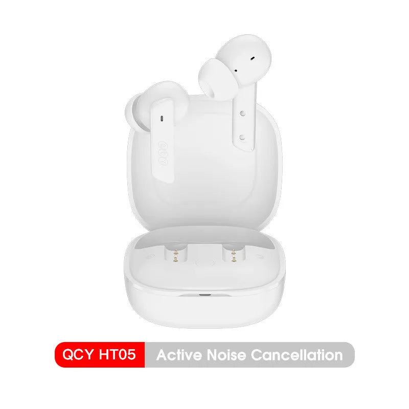 QCY HT05 ANC Wireless Earphone 40dB Noise Cancelling Bluetooth 5.2 Headphone 6 Mic ENC HD Call TWS Earbuds Transparency