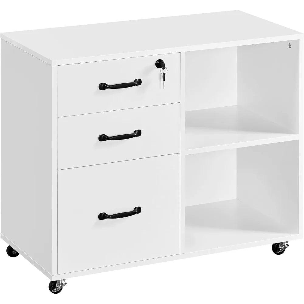 File Cabinet Mobile Letter Size File Organization Unit Mobile Lateral Filing Cabinet Printer Stand for Home