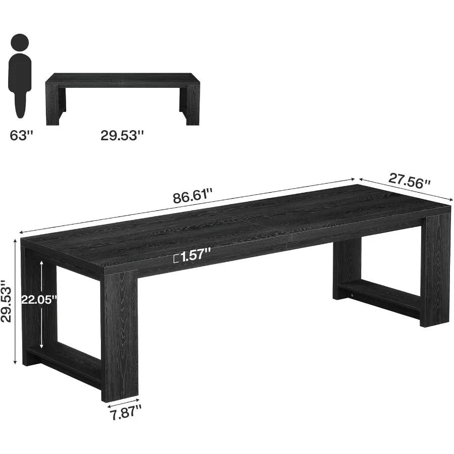 Two Person Desk 86.6 Ihes Extra Long Desk Double Computer Writing Table Wood Office Desks Workstation for Home Office