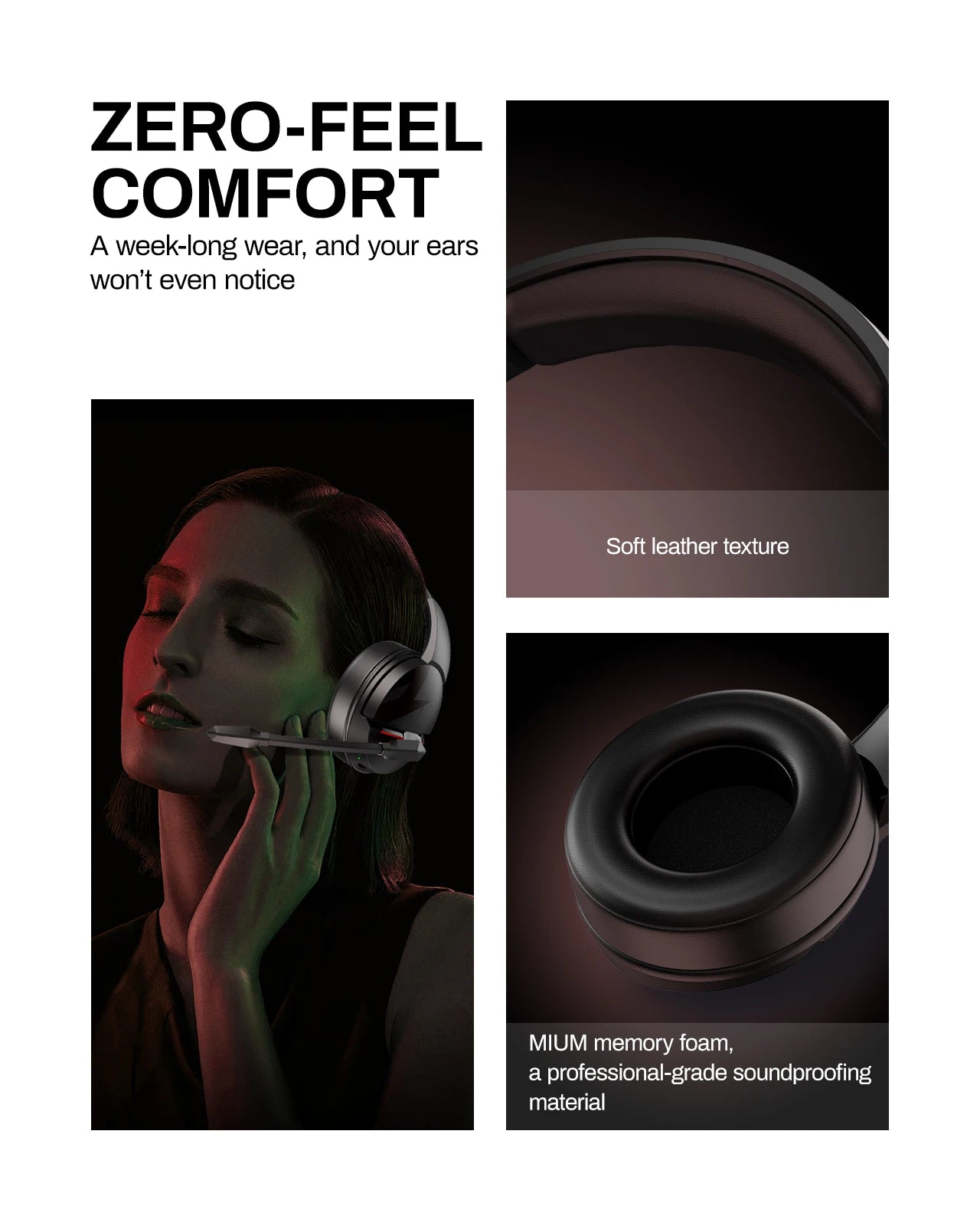 acer K2 2.4GHz Headset 50mm Drivers Clear Voice Mic 3.5mm Gaming Headphones for PC Meeting Music PS4 Wireless Gaming