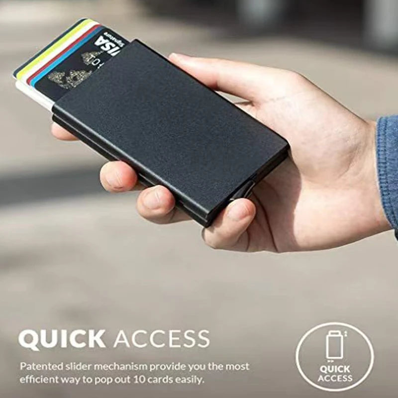 YATBEST Men’s Card Holder Metal Ultra-Thin Pop-Up Card Bag Mini Large Capacity Two-Layer Aluminum Box