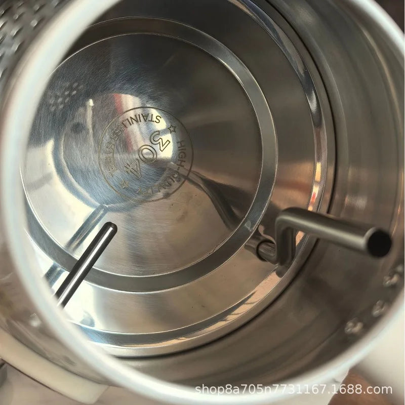 1.7L Retro Handmade Decals Electrc Kettle Boiling Water With Thermometer Automatic Power Off 304 stainless Steel Teapot