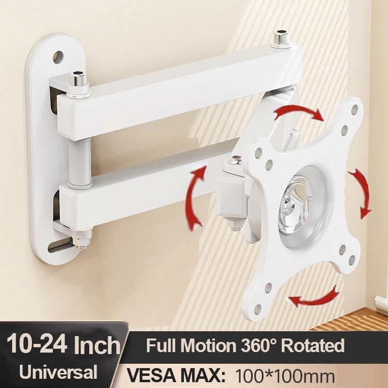20° tiltable TV Wall Mount Bracket 360° Rotated Holder Universal TV Mounts for 10-32 Inch LCD LED Monitor Flat Panel