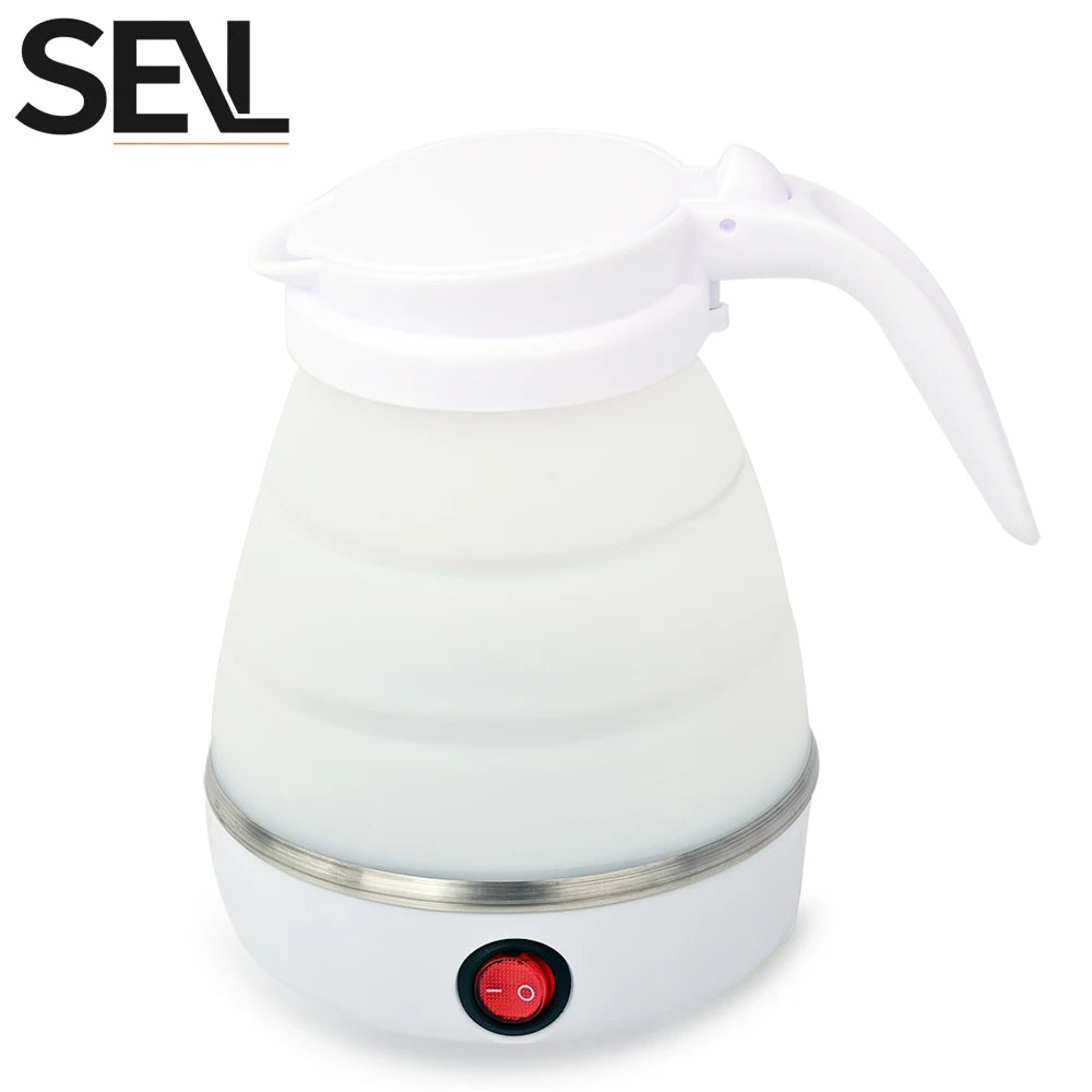 0.6L Mini foldable electric kettle portable electric kettle household travel water heater silicone compression 110V-220V
