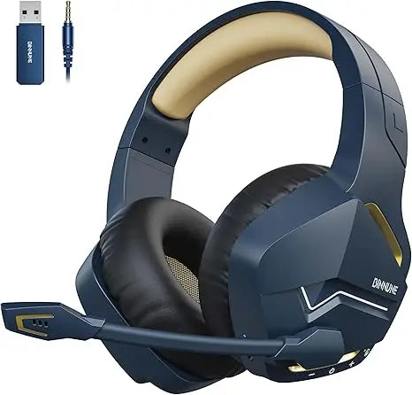 BINNUNE BW01 Wireless Gaming Headset with Mic for PC PS4 PS5 2.4G Bluetooth USB Gamer Headphones with Mic for Laptop