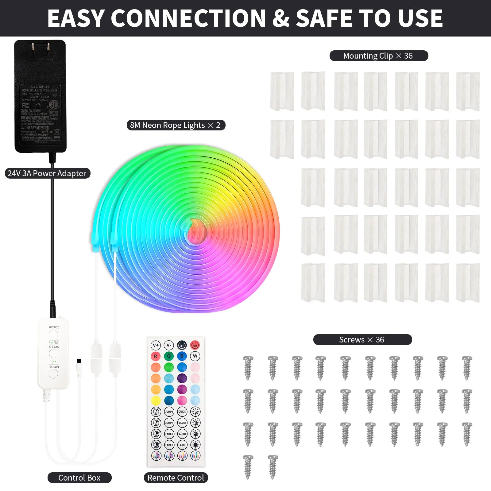 LED Neon RGBIC Lights 8M 16M 72Leds/m LED Lights with RF Remote Bluetooth Flexible Waterproof Music Sync DIY Design