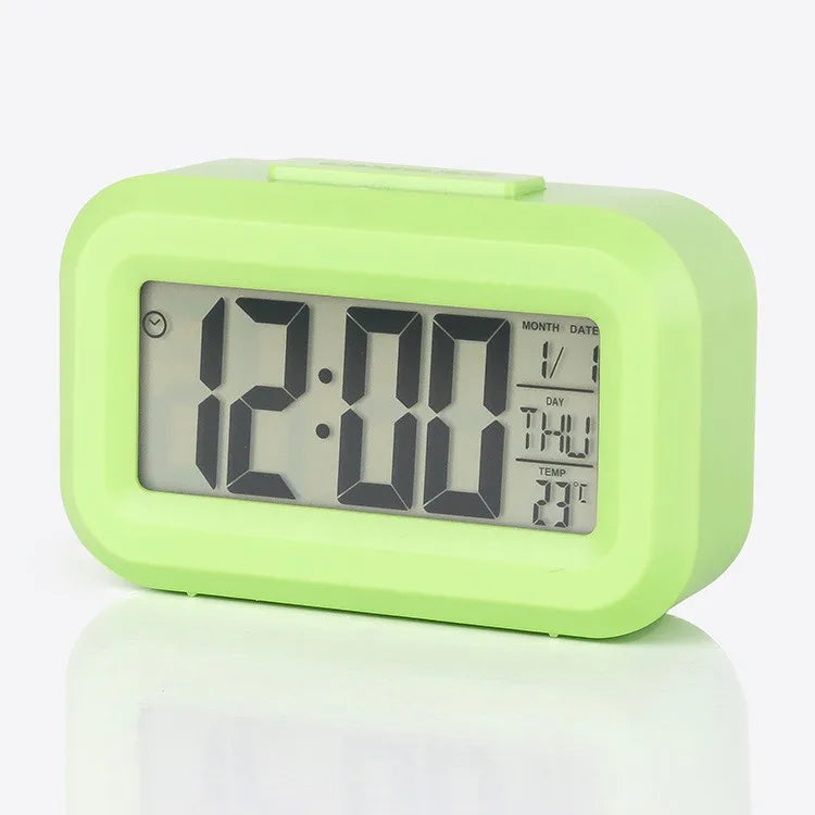 Mini Digital Alarm Clock LED Backlight Desktop Electronic Moment Calendar Snooze Multifunction Table Clock with Data