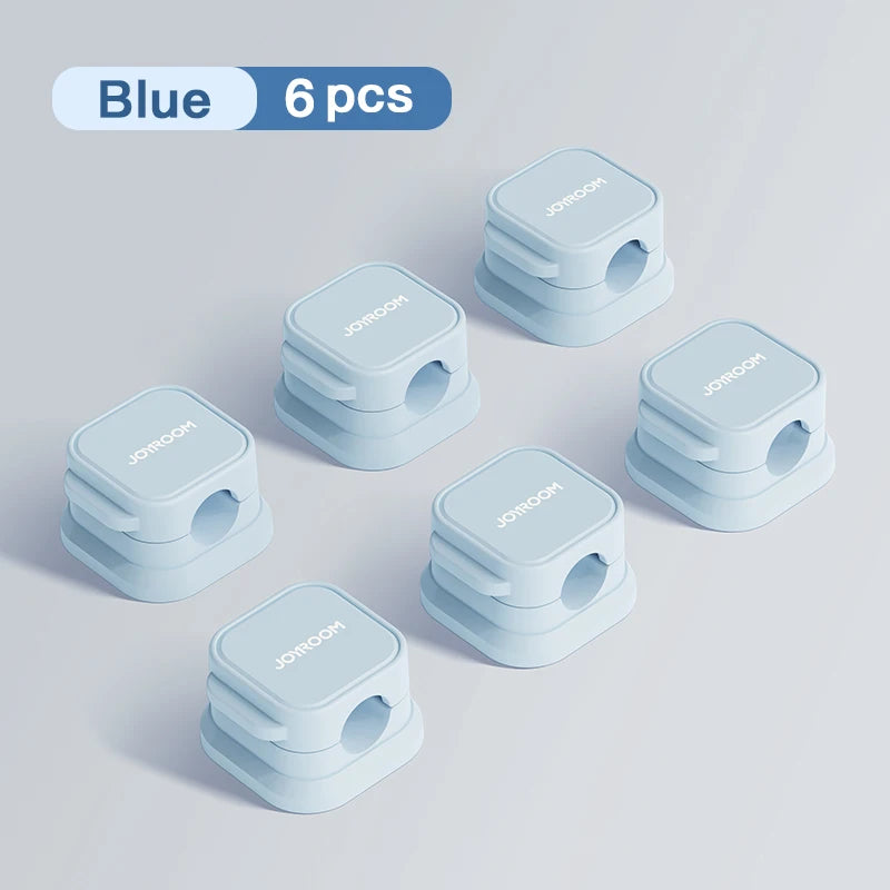 Colorful 3/6PCS Magnetic Cable Clips Cable Smooth Adjustable Cord Holder Under Desk Cable Management Wire Keeper Cable