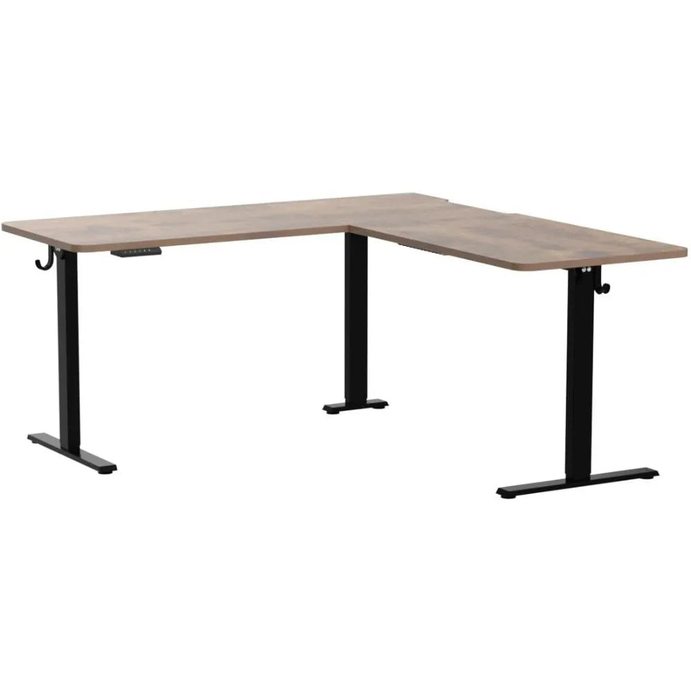 63’’ L-Shaped Standing Desks - Adjustable Corner Desk L Shape L-Shaped Adjustable Desks with Splice Board L Shape